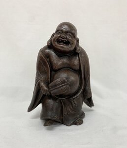 【骨董】古備前? 無銘 布袋 置物 七福神 縁起物 商売繁盛 高さ約19cm 備前