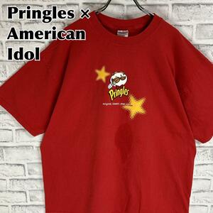 Pringles プリングルス アメリカンアイドル 両面デザイン Tシャツ 半袖 輸入品 春服 夏服 海外古着 会社 企業 お菓子 キャラ チップス