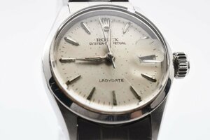 稼働品 ロレックス オイスターパーペチュアル 77080 デイト ラウンド シルバー 自動巻き レディース 腕時計 ROLEX