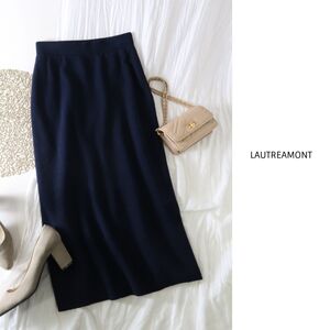 2.5万☆ロートレアモン LAUTREAMONT☆ウールカシミヤスカート 38サイズ☆A-O 7491