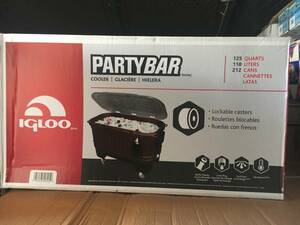 訳あり 箱なし 新品 イグルー IGLOO PARTY BAR クーラーボックス 125QT 118L フタ取外し可能 キャスター付き