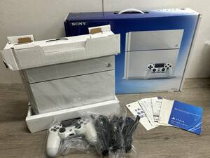 ☆ PS4 ☆ プレイステーション4 CUH-1100 500GB グレイシャーホワイト 動作品 本体 コントローラー 箱 説明書 付属 Playstation4 SONY 9674