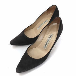 マノロブラニク MANOLO BLAHNIK VARENNA SUEDE スエード ハイヒール BBパンプス ブラック 35 (22cm相当) レディース