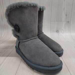 DFK-3 UGG アグ ベイリーボタン ムートンブーツ ショートブーツ グレー レディース 23cm