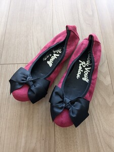 新品　パンプス　バレエシューズ　フラットシューズ　リボン　　23.5センチ