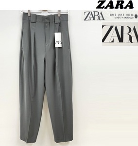 /S/ ZARA チャコール ダーツパンツ レディース タグ カジュアル ボトム 通勤 定番 フェミニン 大人可愛い ガーリー デイリー ザラ