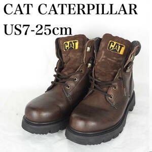 EB5293*CAT CATERPILLAR*キャット キャタピラー*メンズ安全靴*US7-25cm*茶