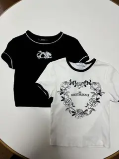 ベルシカショート丈Tシャツ2枚セット