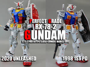 「2体同時出品!」PERFECT GRADE GUNDAM1/60　1980 1ST GUNDAM　2020 UNLEASHED GUNDAM