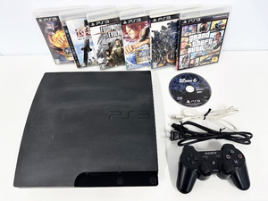 100円～★PS3 PlayStation3 CECH-3000A 160GB 本体 ブラック コントローラー プレステ3 ソフト7点セット【通電/動作確認済】