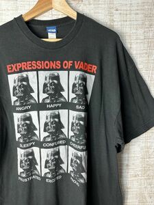 ☆US古着 STAR WARS スターウォーズ ダースベーダー キャラ Tシャツ デザイン イラスト プリント ブラック黒【2XL/XXL】コットン　◆3901◆