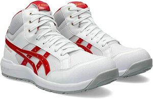 【RH-0808】未使用 展示品 ASICS アシックス 安全靴 WIN JOB CP218 26.5cm white/classic red