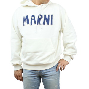 【新品未使用正規品】マルニ MARNI メンズ－パーカー ブランド タクタイルレタリング ロゴ FUMU0073P5 USCU55 CLW03 ホワイト系