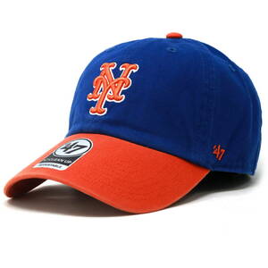 47 キャップ 47brand フォーティーセブン ニューヨーク メッツ NEW YORK METS CLEAN UP 2トーン ロイヤルブルー×オレンジ 