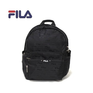 FILA[フィラ]　多機能 リュック ブラック　ジャガードナイロン デイパック B5サイズ 7696 フラワー レディース 10L かばん バッグ