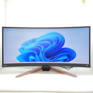 【1円開始】BenQ MOBIUZ EX3415R-JP 34インチ 3440x1440 144Hz IPSパネル 2023年製 湾曲ゲーミングモニター 1900R 応答速度2ms 中古 003