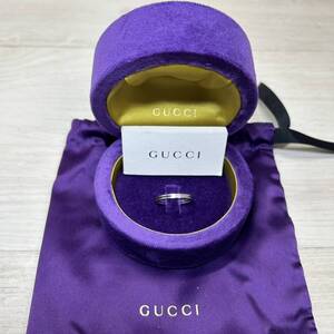 【YH-0549】中古品 GUCCI グッチ INFINITY 1695 MI 指輪 リング AU750 18金 ホワイトゴールド サイズ19号 2.4g メンズ 