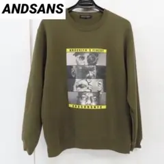 ANDSANS(アンドサンズ)スウェット　トレーナー　両面プリント　L