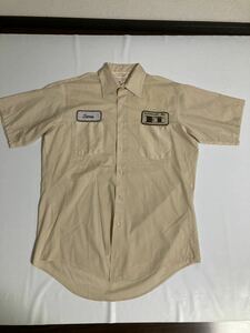 80s ワークシャツ 半袖シャツ 半袖 WORK 15 1/2 TEXTILEASE CORPORATION アメリカ USA 80年代 ヴィンテージ ビンテージ 