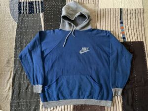 70s XL NIKE スウェット パーカー USA製 オレンジスウォッシュ 2トーン ナイキ アメリカ製 vintage ビンテージ