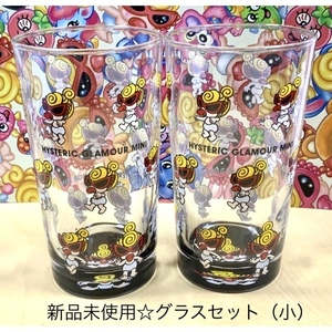 即決☆ヒスミニ☆正規品☆新品☆コップ☆2点セット☆黒☆小☆グラス☆食器☆ガラス☆ヒステリックミニ☆HYSTERICMINI