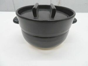 G082 未使用品◆かもしか道具店◆ごはんの鍋(黒) 1合炊 炊飯土鍋 栃木 宇都宮 中古 業務用 厨房機器