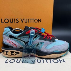 1円 【極美品】 LOUIS VUITTON ルイヴィトン LVトレイルライン ヴィオレ スエード メッシュ スニーカー シューズ 靴 20年製 25.5cm位