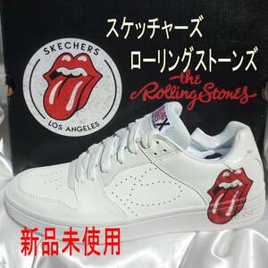 新品◆送料無料◆27cm(26.5cm相当)スケッチャーズ Skechers Rolling Stones ローリングストーンズ コラボ メンズ スニーカー 白