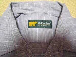 O12良品★Golden Bear(ゴールデンベアー)★千鳥柄半袖シャツ/L