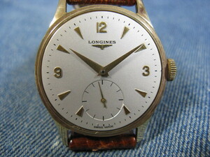 1960年製 LONGINES ロンジン 9K金無垢デ二ソンケース 名機Cal.12.68Z BOX付き アンティーク手巻腕時計 未使用に近い稼働美品 注油済み