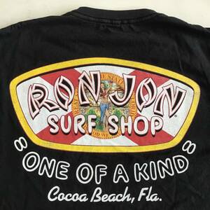 《 H 50》RON JON ロンジョン 半袖Tシャツ バックプリント サーフィン サーファー Lサイズ 黒 トップス 1円スタート アメリカ古着 古着卸