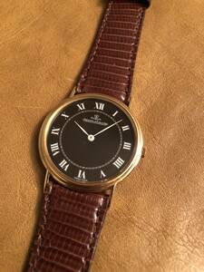 【JAEGER-LECOULTRE】1970年代VINTAGE ジャガールクルト手巻き18K 金無垢 OH済 雰囲気◎当時純正BOX付 ルイカルティエ時代 ドレスウォッチ