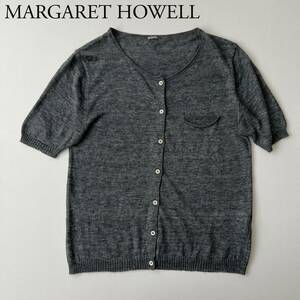 良品 MARGARET HOWELL マーガレットハウエル ニットカーディガン リネンカーディガン　半袖 トップス　羽織　アウター レディース