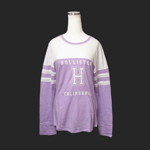 ★SALE★Hollister/ホリスター★フットボール長袖Tシャツ (Lavender/White/S)