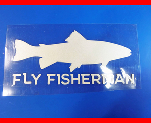 FLY FISHERMAN ステッカー＜Silver＞リフレクト 16cm [●匿名配送● 魚 釣り トラウト 毛針]