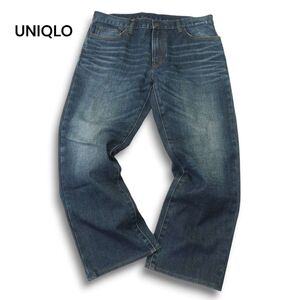 21AW★ UNIQLO ユニクロ 防風ジーンズ★ 裏起毛 防風 防寒 デニム パンツ ジーンズ Sz.36　メンズ バイク 大きいサイズ　A4B05210_A#Q