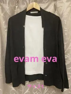 evam eva ブラック リネン カーディガン サイズ1