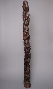 アフリカ　タンザニア　特大　マコンデ　ウジャマ　157cm　木彫り　立像　黒檀　一刀彫