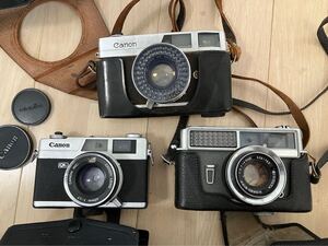 フィルムカメラ　3点セット　Canon/MINOLTA/ シャッターOK ジャンク扱い　　アンティーク/昭和レトロ/カメラ/