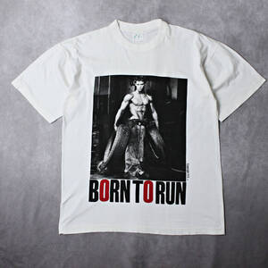 【HERB RITTS】ビンテージ ハーブリッツ フォトプリント Tシャツ BORN TO RUN ホワイト Lサイズ FRED WITH TIRE