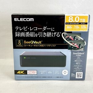 ELECOM エレコム 外付けハードディスク HDD 8TB ELD-QEN2080UBK 中古美品 可動[20927