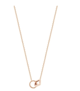 送料一律 ダブルリング ゴールドネックレス necklace Gold Plated 18KGP レディース 54