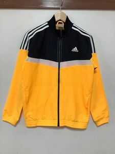 さ1284 adidas アディダス ウインドブレーカー 160 キッズ ブラック/イエロー