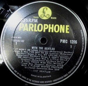 ●UK-ParlophoneオリジナルMono,”w/DG-Labels,Decca-Contract Pressing Copy!!” The Beatles / With The Beatles