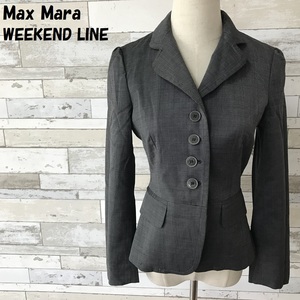 【人気】Max Mara WEEKEND LINE/マックスマーラ ウイークエンドライン チェック柄テーラードジャケット グレー系 サイズ36 レディース/5073