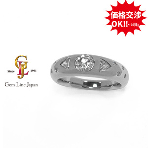 ダイヤモンド 0.30ct 脇石 0.25ct 10.66g メンズ プラチナ リング