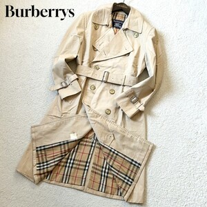 1円～美品 Burberrys バーバリー トレンチコート ノバチェック ベージュ サイズM相当 ヴィンテージ 希少 1スタ