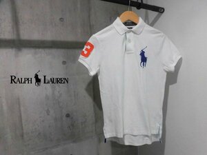 POLO RALPH LAUREN/ポロ ラルフローレン CUSTOM FIT ビッグポニー刺繍 半袖 ポロシャツ XS/半袖シャツ/カノコ/白/メンズ