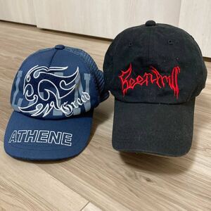 送料230★ビーントリル BEEN TRLL & アテネ ATHENE 小さめ 調整付き キャップ・帽子 2点セット おしゃれ 良質品 まとめ 532 ブラック&紺系