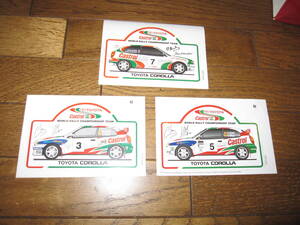 ★TOYOTA TEAM EUROPE（TTE)Castrol TOYOTA Corolla WRCステッカー3枚セット　サインツ＆オリオール★